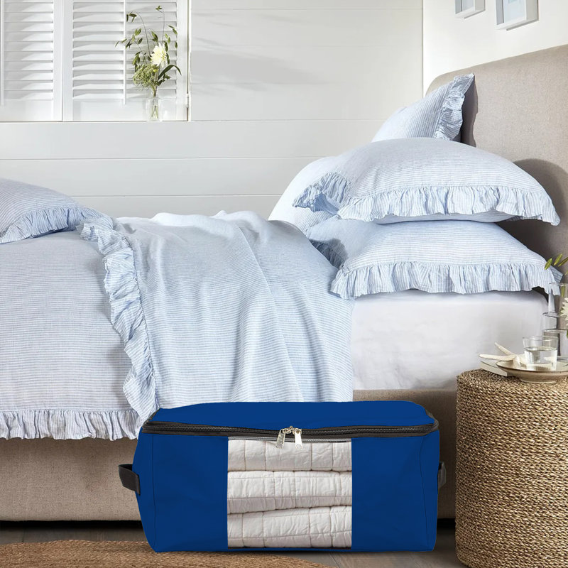 Blue Elephant Fabric Storage Bag, Blue