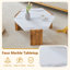 Table basse hexagonale de 31 pouces de style moderne avec surface en marbre blanc.