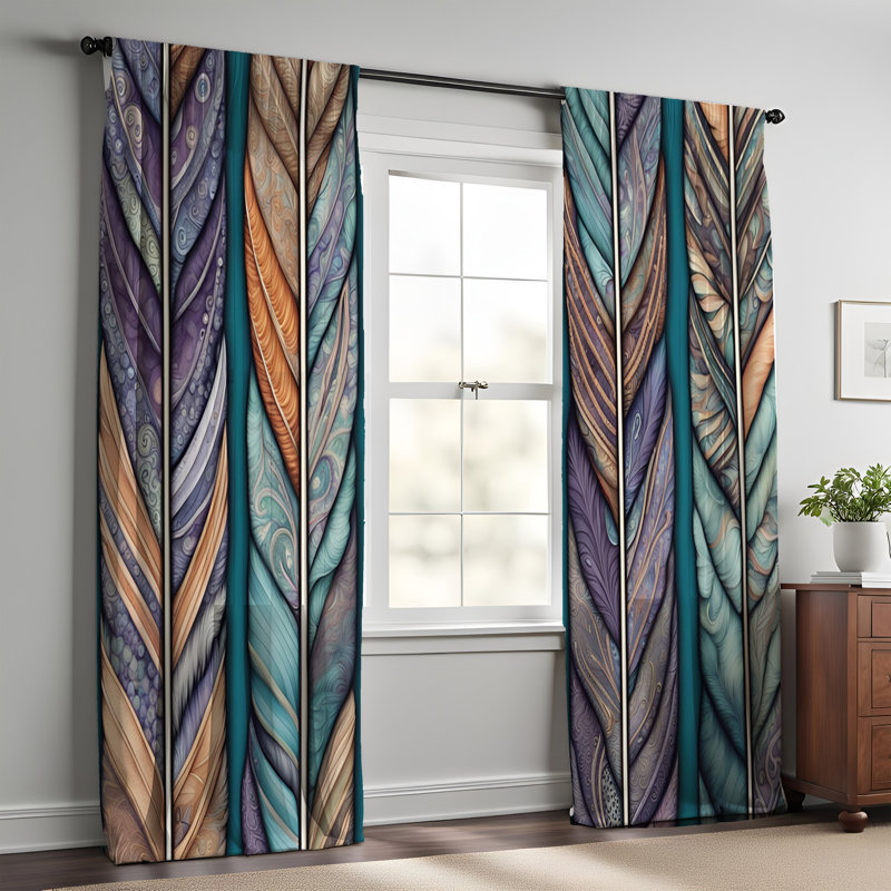 Paire de rideaux semi-transparents en polyester Doyinsola, L 56 po x L 78 po