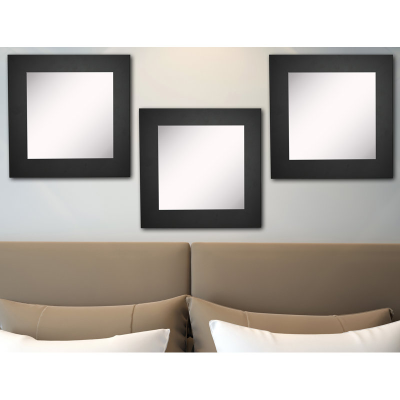 Dematteo Solid Wood Frame Mirror, Black