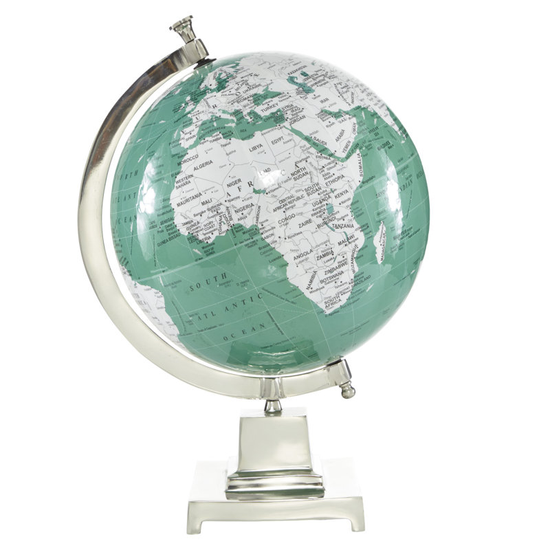 Aluminum Metal Teal Educational/Geographic Earth Globe