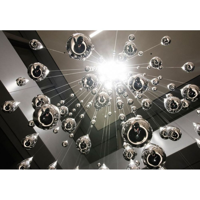 Lustre résidentiel, Nickel poli, H 48 po x l 30 po x P 30 po, Or