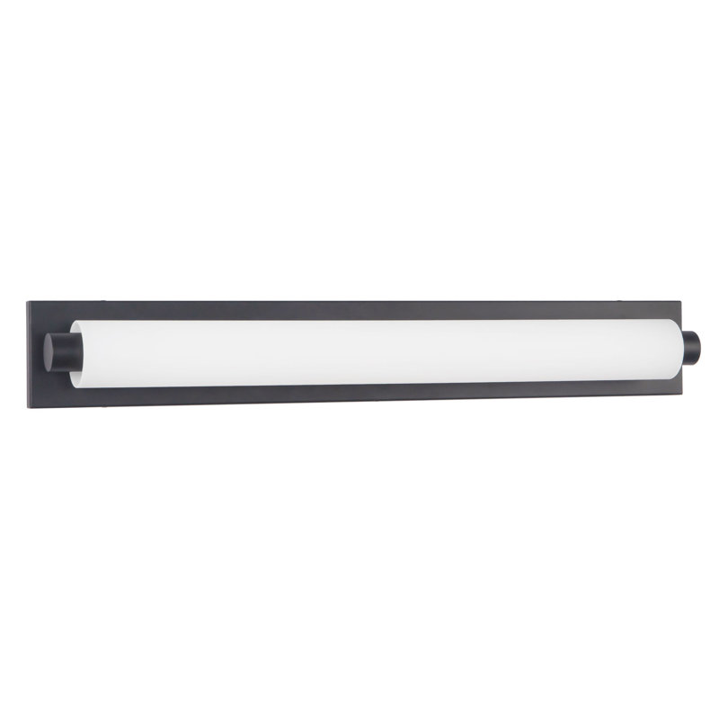 Charleston 31-in Black dimmable LED Bathroom Vanity Light, Matte Black