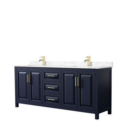 Daria 80'' Double Bathroom Vanity with Carrara Marble Top