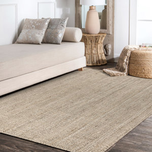 pata hand woven chunky jute light ivory rug 5x8
