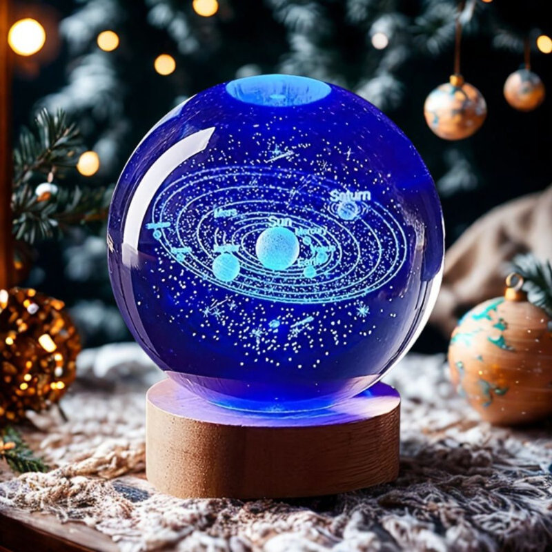 LED Cosmic Sphere Night Light with base
