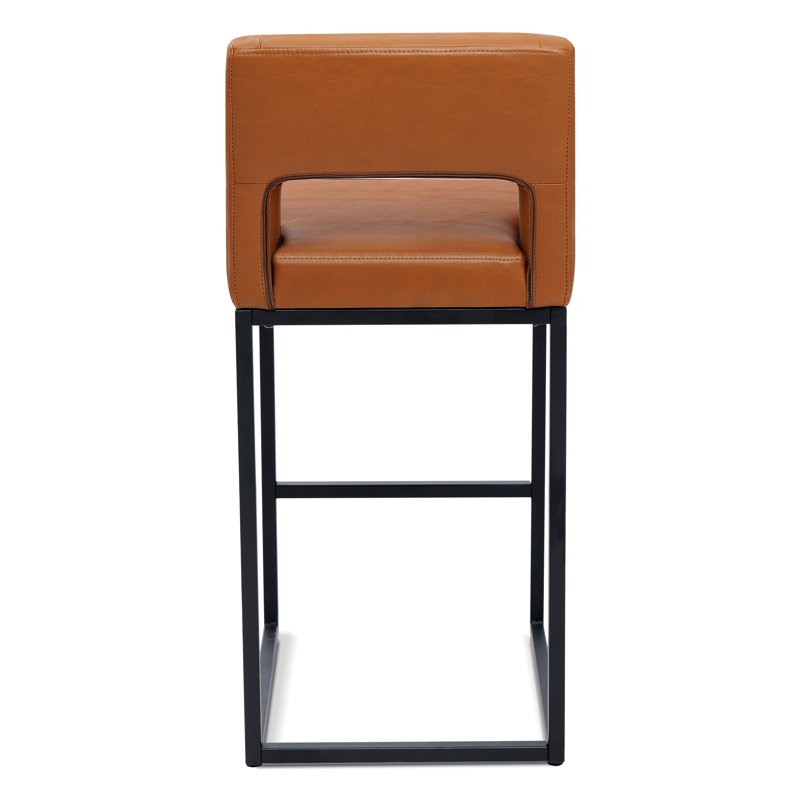 Tabourets de bar 26 po Cindina, Siège brun / cadre noir, 4