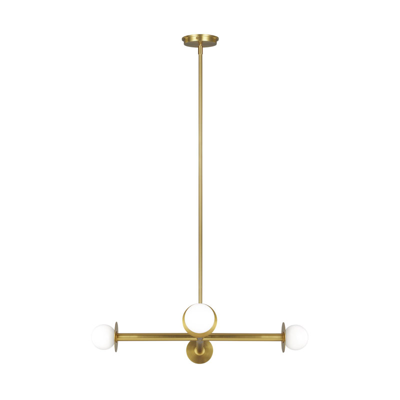 Allegra 4-Light Chandelier, Burnished Brass