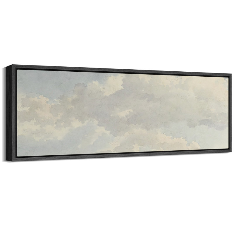 «Greenish Grey Clouds Minimal Modern Relax Calm Extra Large», reproduction d'art sur toile encadrée, H 20 po x l 60 po