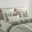 Ensemble d'édredon 3 pièces en coton rayé avec bordure jacquard