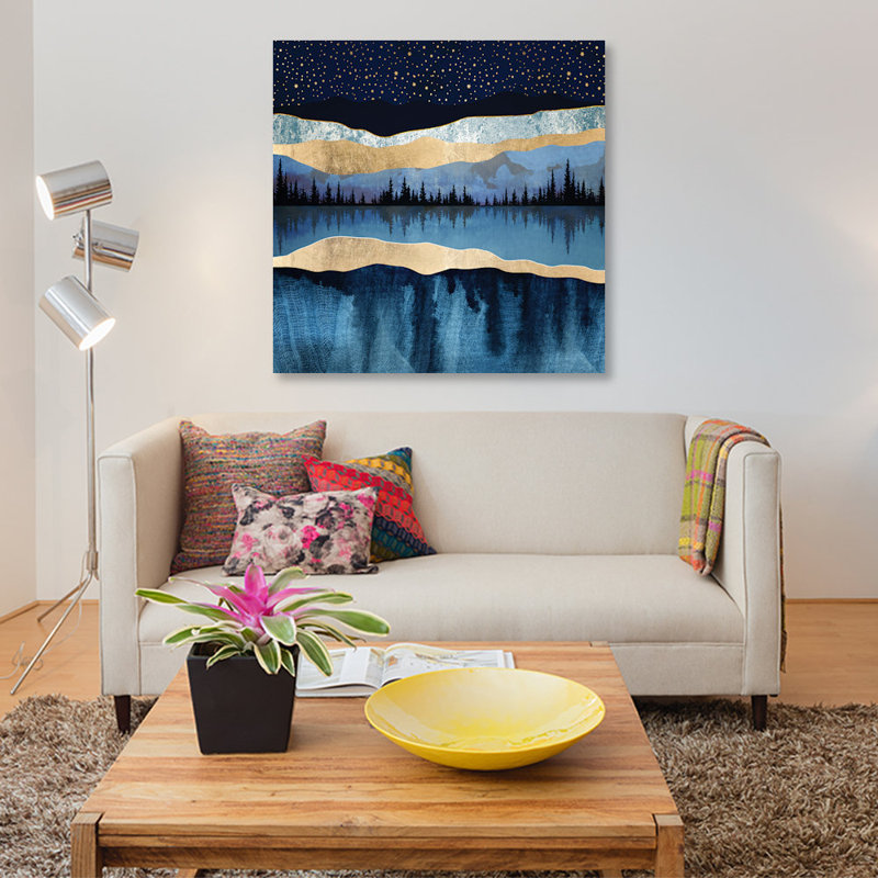 Midnight Lake by SpaceFrog Designs - Wrapped Canvas Giclee Art Print, 66.04 cm H x 66.04 cm W x 3.175 cm D