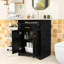 Meuble-lavabo élégant avec lavabo en céramique, tiroir basculant, portes à fermeture en douceur et tablette réglable-1660117498