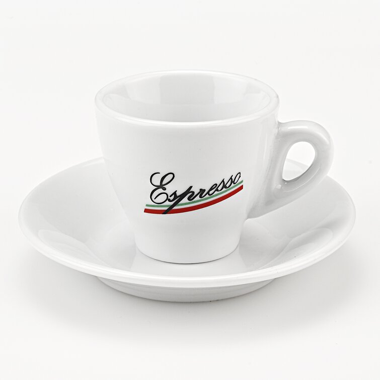 3 4oz Espresso Coffee Cups Pedestal White