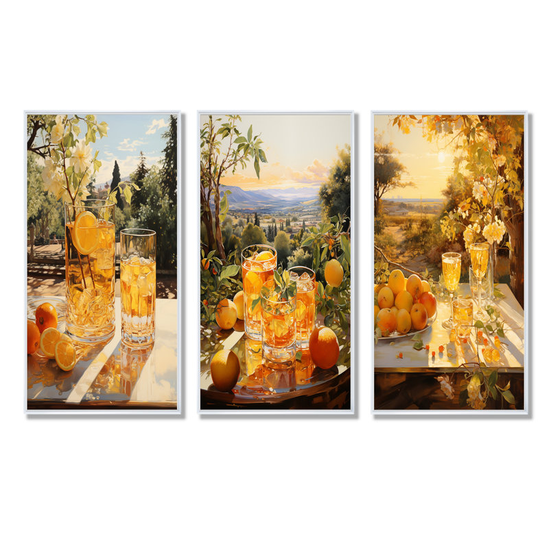 Horizon cocktail Pimms Panorama, H 32 po x l 48 po, Cadre flottant blanc