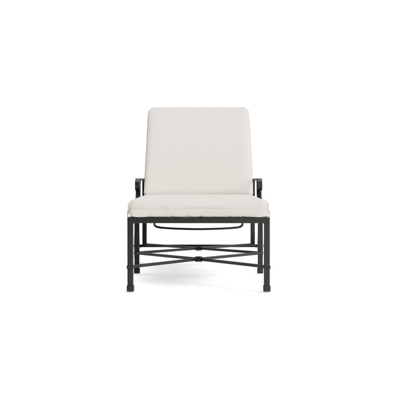 Venetian Outdoor Chaise Lounge, Fusion Natural, Textured Pewter