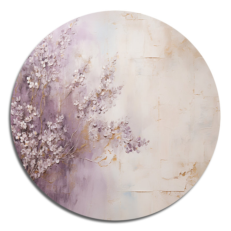 Searcy - art mural floral rond en métal, H 29 po x l 29 po