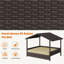 Niche pour chien d'extérieur en rotin avec auvent et coussin en mousse-1059135121