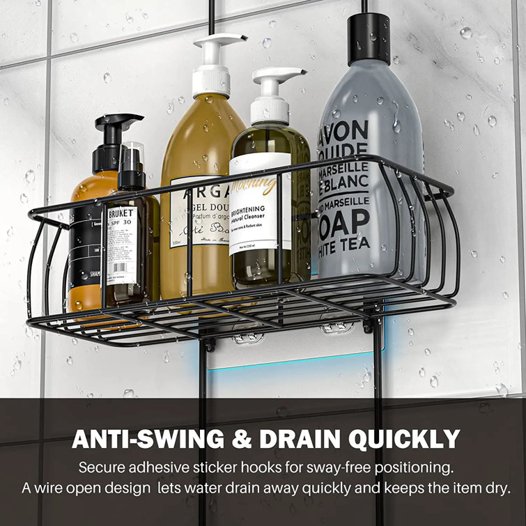 Luziano Suction Shower Caddy Rebrilliant Finish: Black