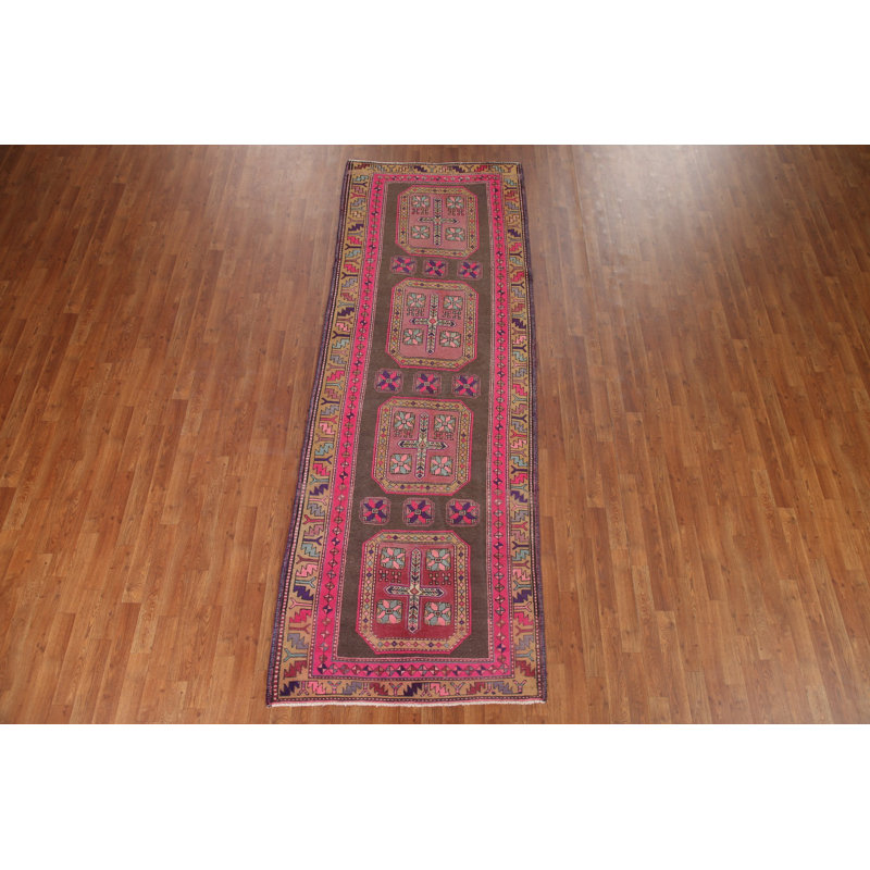Tapis de couloir géométrique traditionnel 4x11