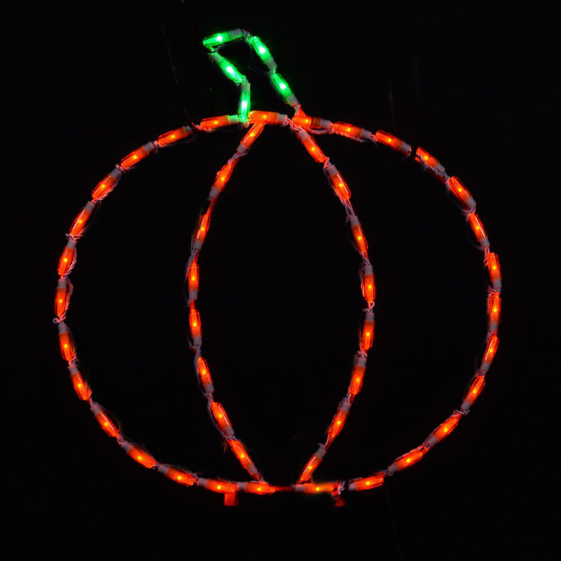Présentoir lumineux à del citrouille, H 20 po x l 18 po