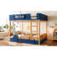 Automobile-Shaped Queen Bunk Bed With Trundle, White And Beige, Features, Bedside Bookshelf, Comfortable Sleep Automobile Design & Guardrail, Storage, Quick Assembly-130714607-130714605