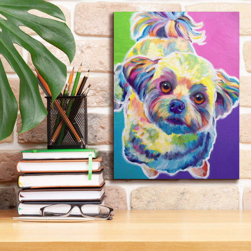 "Maltipoo - Ziggy" par Dawg Painter, H 16 po x l 12 po x P 0,75 po