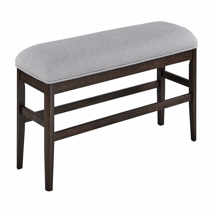 Banc 1 pièce avec cadre rembourré gris