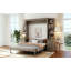 Grand lit escamotable mural avec bureau, tablettes de rangement et armoires pour un bureau à domicile peu encombrant-289565327
