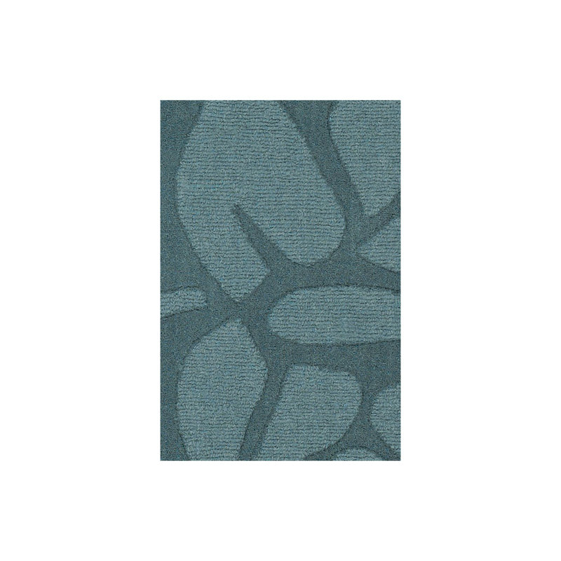 Handmade Blue Wool Tufted Rectangular 5' x 7' Rug