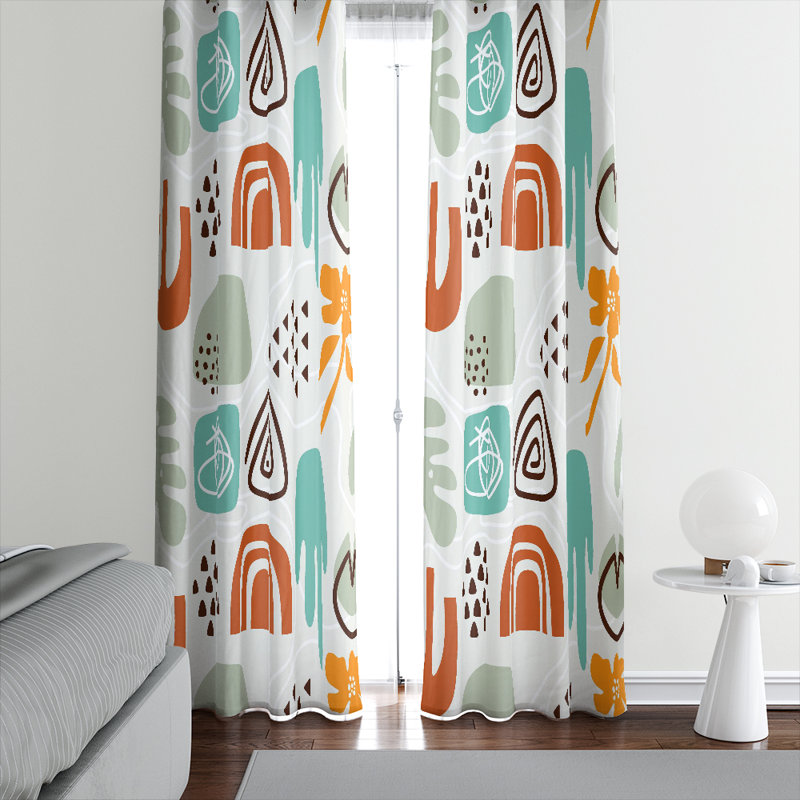Paire de rideaux semi-transparents Swirly, L 40 po x L 82 po