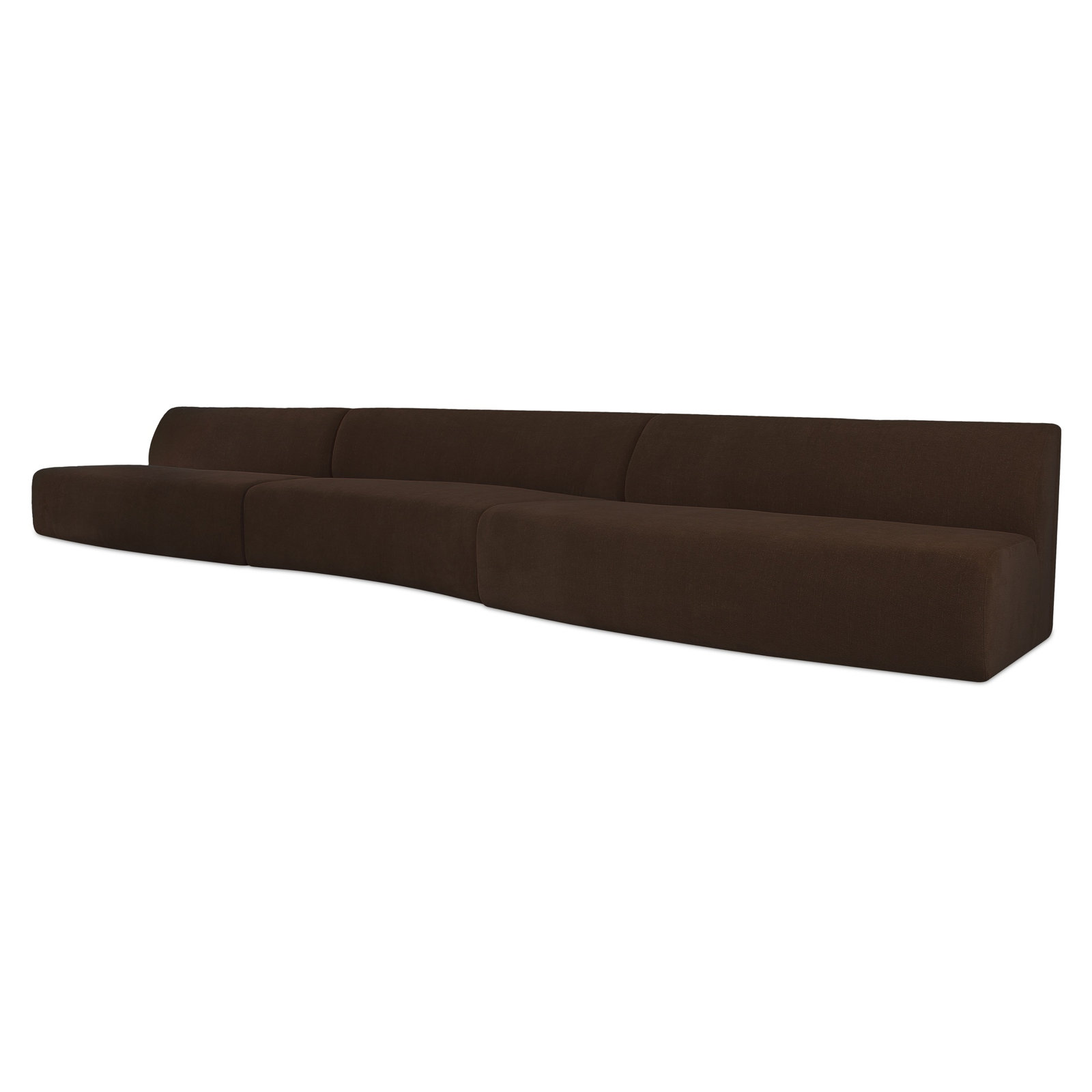 REMI Modular Upholstered Reversible Sectional, Brown Polyester