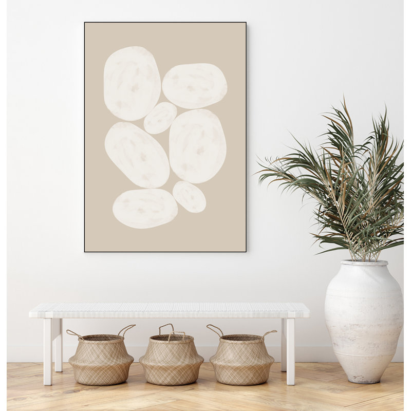 White Circles' Framed Canvas