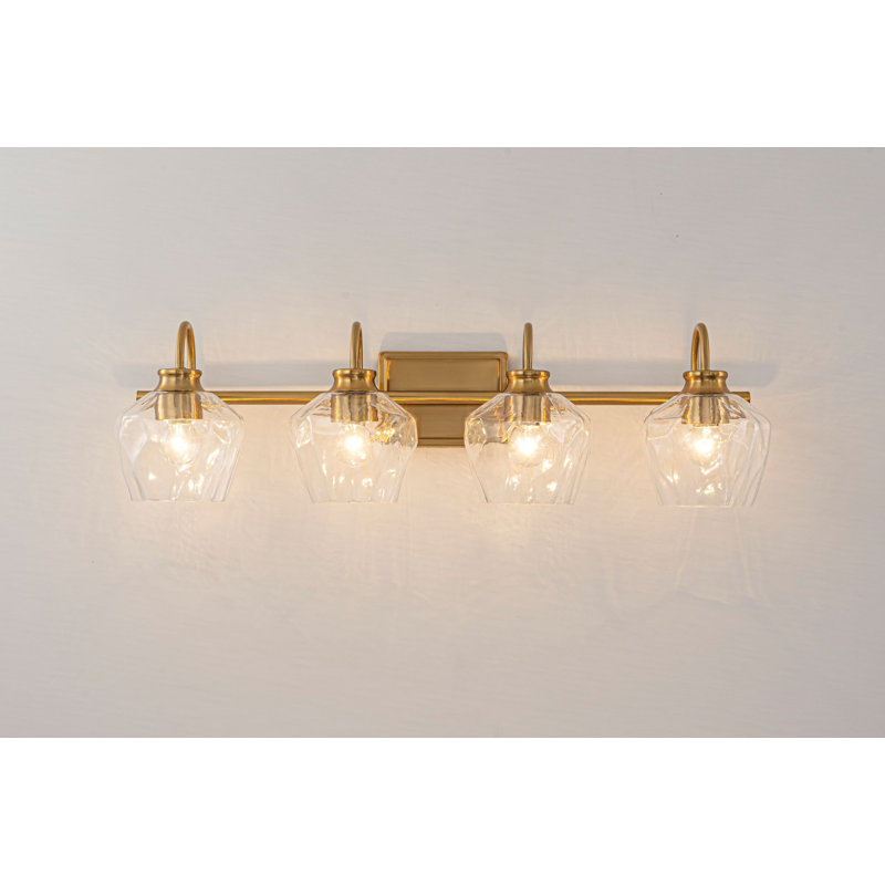 Éclairage pour meuble-lavabo à intensité variable Montalto, Quatre lumières, Doré