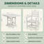 Ensemble de salle à manger d'extérieur 3 pièces en PEHD blanc avec table carrée et 2 fauteuils-416924082
