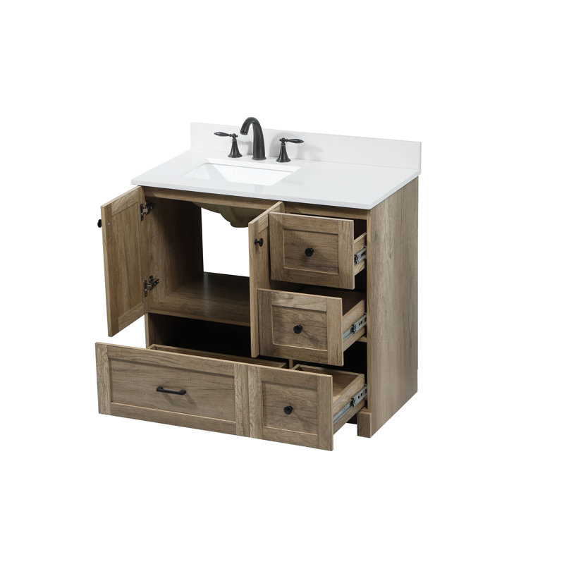 Ensemble de meuble-lavabo simple 36 po Soma, Chêne naturel