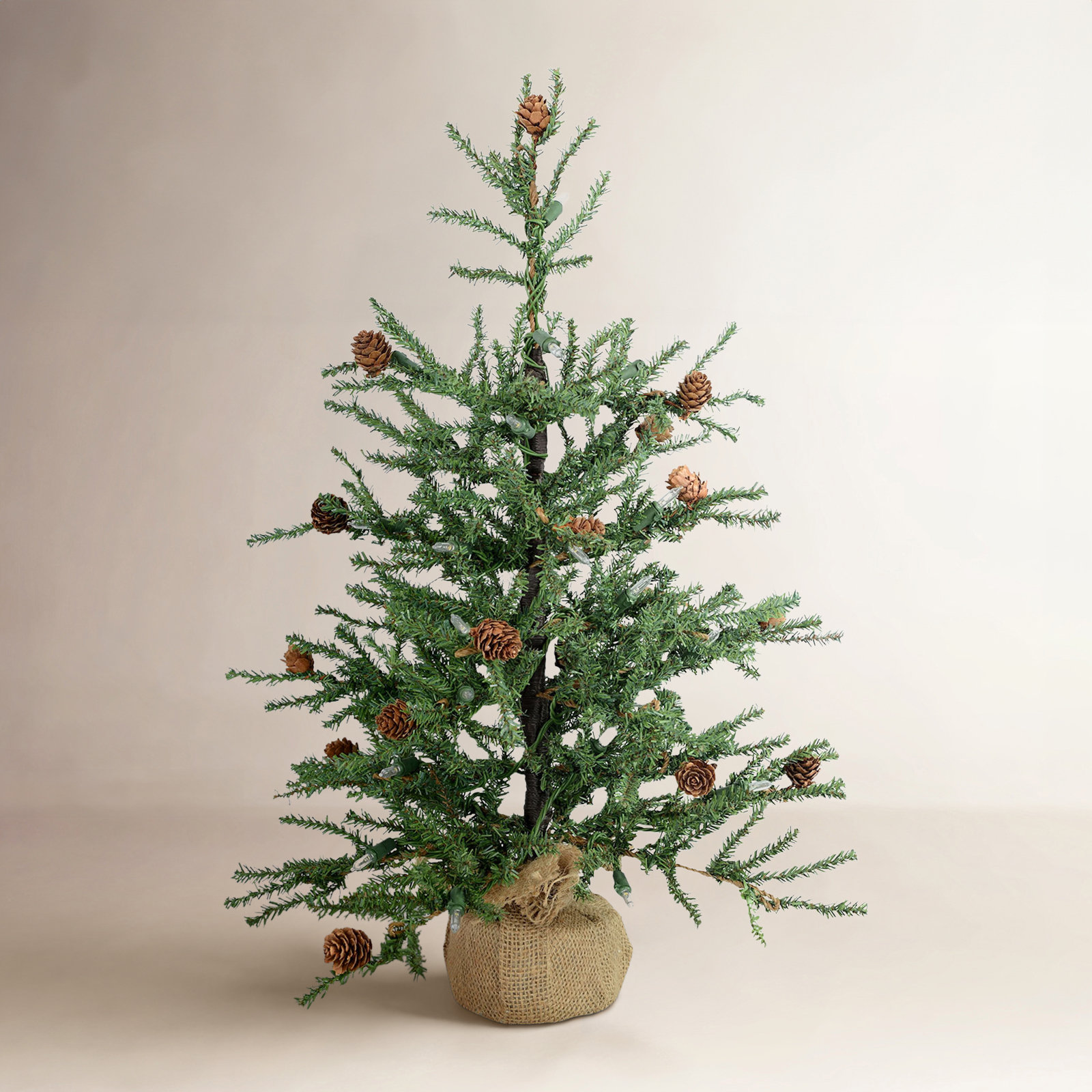 Eastport Pre-Lit Pine Christmas Tree, 2' H, Warm White LED