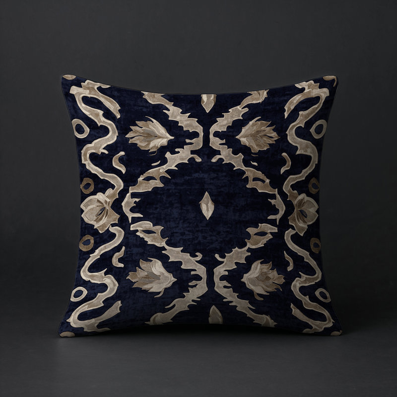 Coussin décoratif intérieur et extérieur Modern, Gris géométrique 29, Carré 16 po