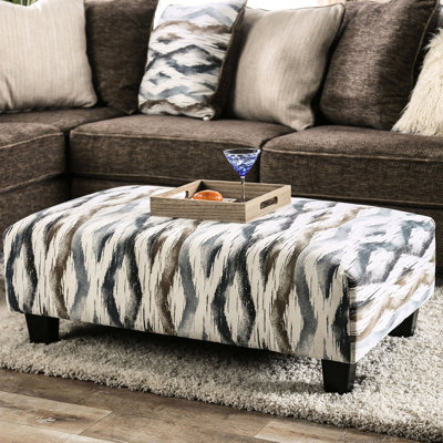 Microfibre douce à motif contemporain multicolore de style contemporain revêtue de pieds en bois massif effilés, profondeur de 43 pouces, hauteur du produit 17
