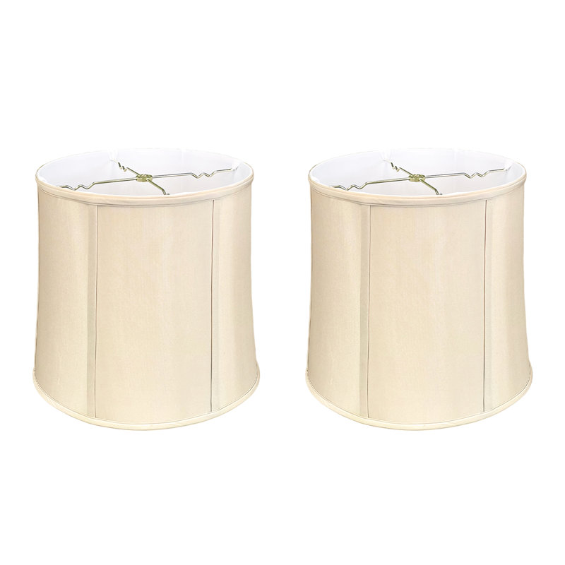 Abat-jour cloche en soie / shantung (araignée), Beige, H 14 po x l 14 po