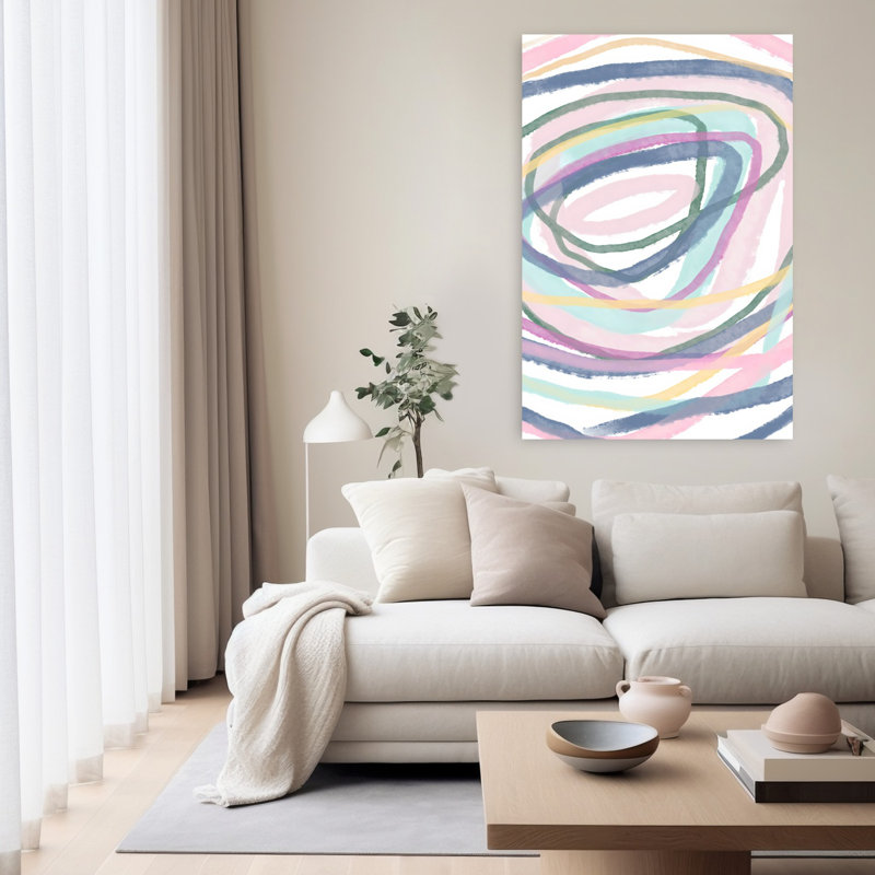 Abstrait pastel abstrait tourbillon abstrait contemporain, 60" H x 40" W