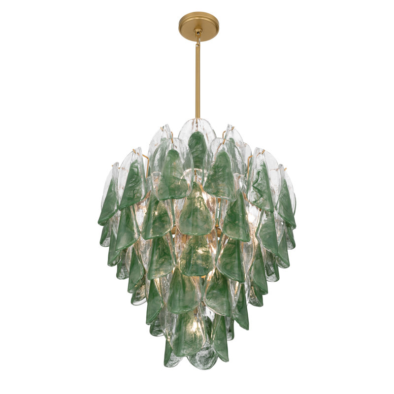 Luminaire suspendu 22,5 po Verla Crest, Transparent / vert
