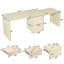 Bureau d'ordinateur en coin rotatif 93 po x 23 po Attina avec 3 tiroirs de rangement, finition chêne naturel clair Attina-130057187