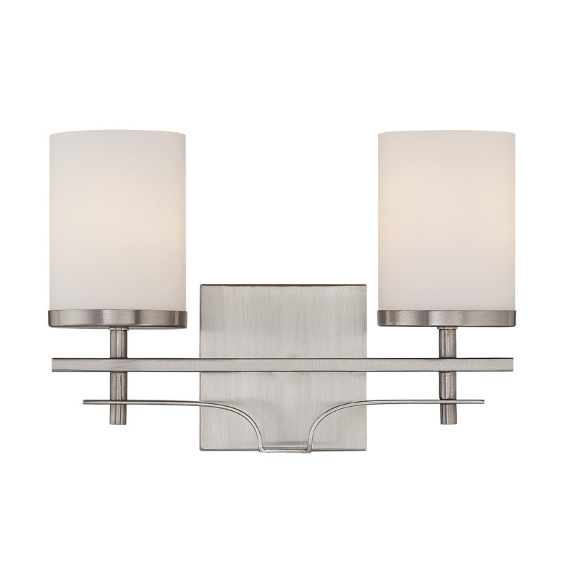 Éclairage pour salle de bain 2 lumières Savoy House Colton en nickel satiné, Nickel satiné
