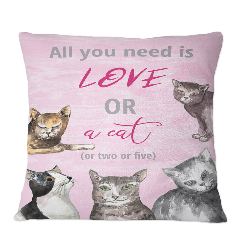 Coussin Card for Catlovers - Glam, 16 po x 16 po