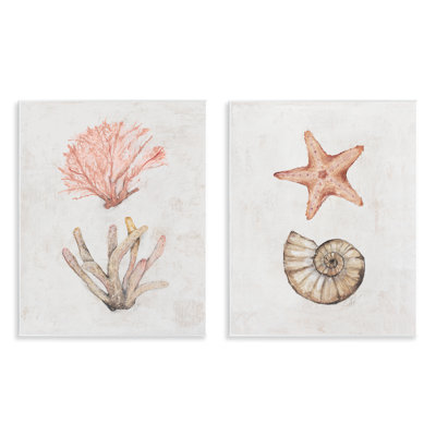  «Neutral Pastel Sea Life», ensemble d'art sur plaque par Filippo Ioco
