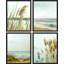 «White Winter California Beach Grass Ocean Horizons», impression sur papier 4 pièces-97782447-97782450