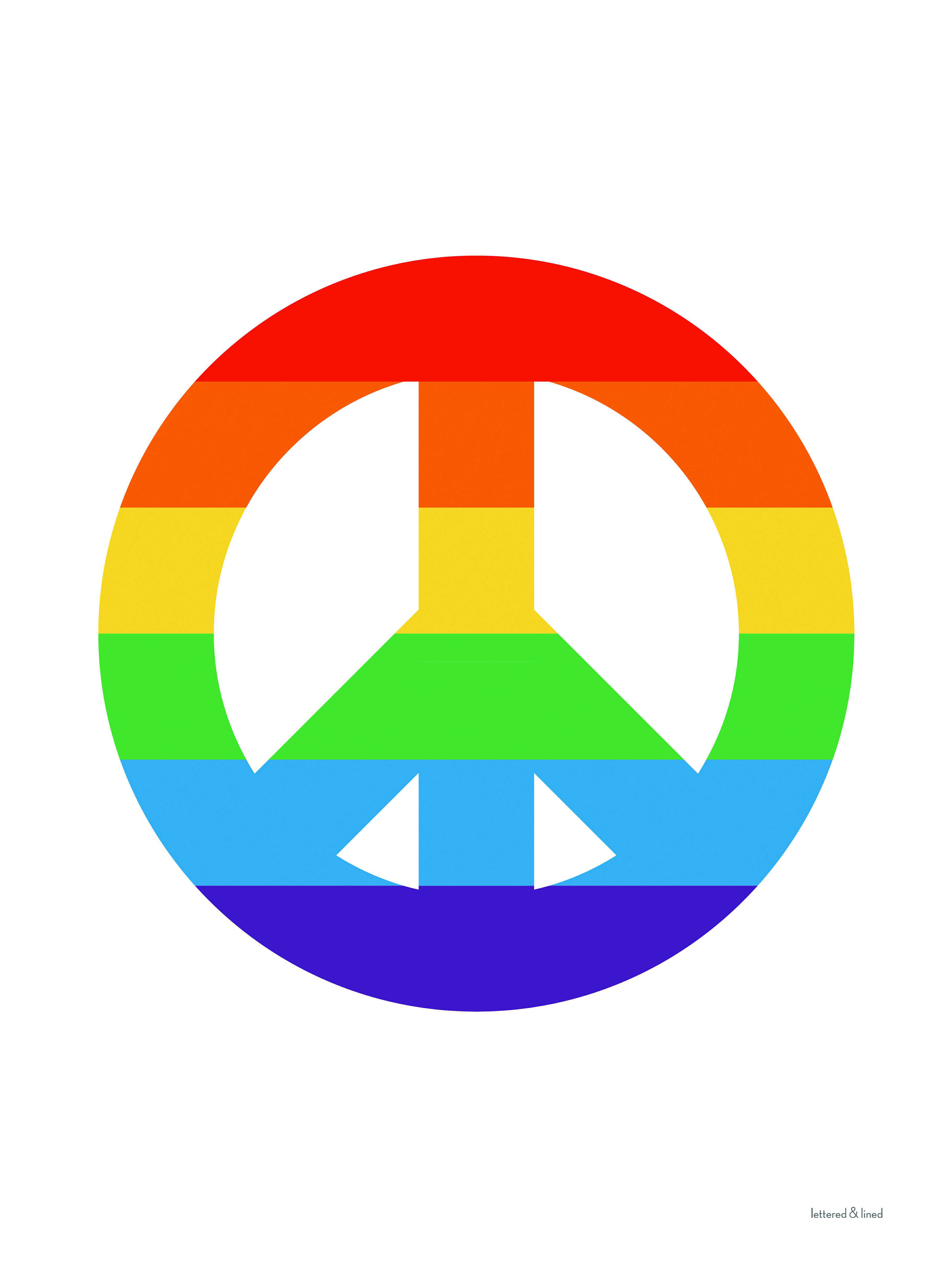 Wrapped Peace Sign Hokku Designs Rainbow Peace - Wrapped Canvas Print | Wayfair