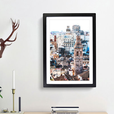 Valencia Skyline in Spain - Framed Print