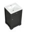 Meuble-lavabo de 20 po avec lavabo, armoire de salle de bain avec porte à fermeture douce, support de rangement et tablette réglable, noir-847921310