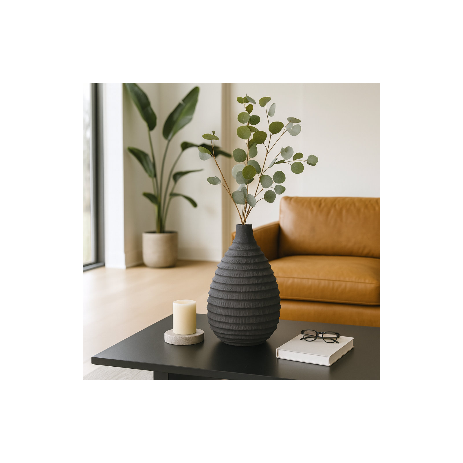 Thurgood Ceramic / Porcelain Table Vase, 15" H x 9" W x 9" D